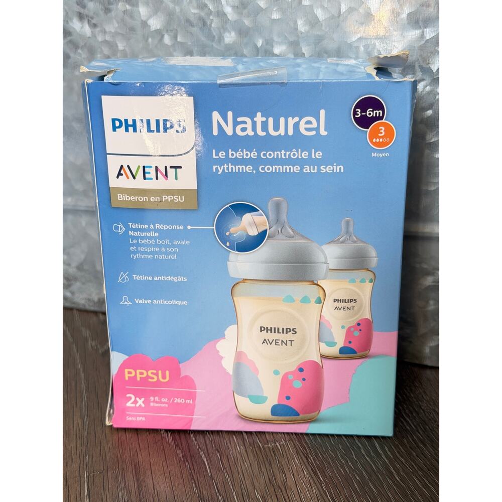 Philips Avent Natural Response PPSU Baby Bottles - 9oz 2pk - Flow 3 Nipples NEW